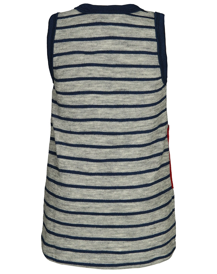 Woll-Kleid FROTTEE gestreift in grau melange