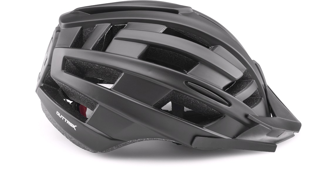 Cykelhjelm m/baglys matsort medium 55-58 cm
