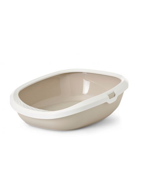 Savic Kattentoilet Gizmo - Kattenbak - 52x39.5x15 cm Mokka Wit