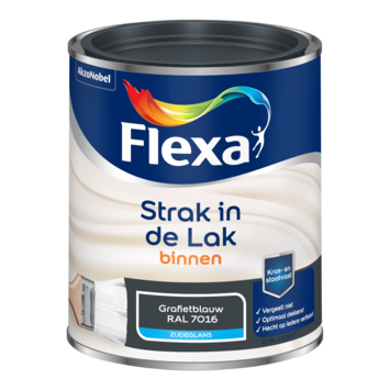 Flexa Strak in de Lak binnenlak zijdeglans RAL 7016 grafietblauw 750 ml