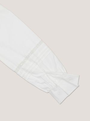 Blusa de renda com logotipo adaptável