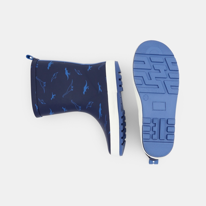 Bottes de pluie impression dinosaures bleues garçon
