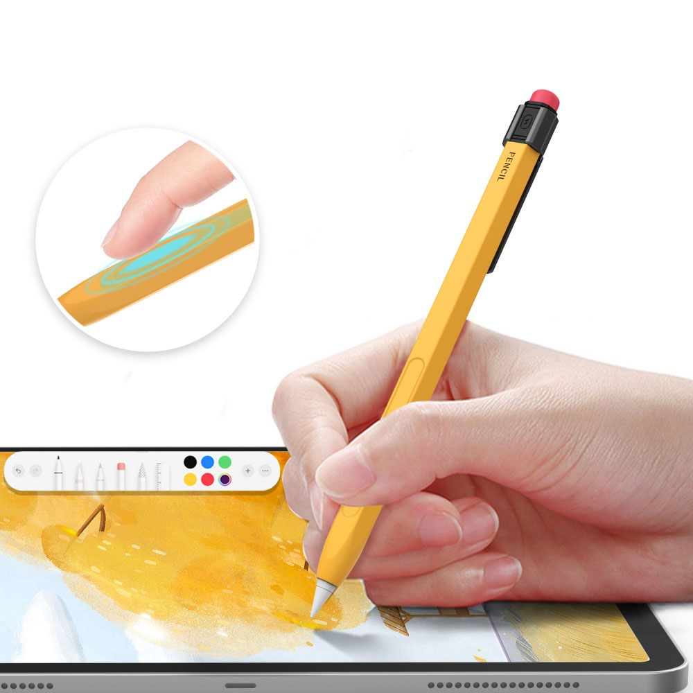 Apple Pencil (2. Generation / Pro) Silikon Schutzhülle Bleistift Design - Gelb
