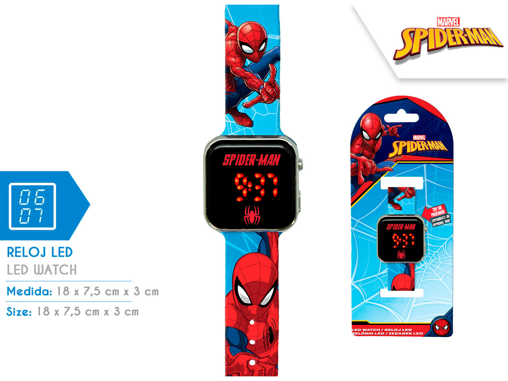 RELOGIO LED SPIDER-MAN