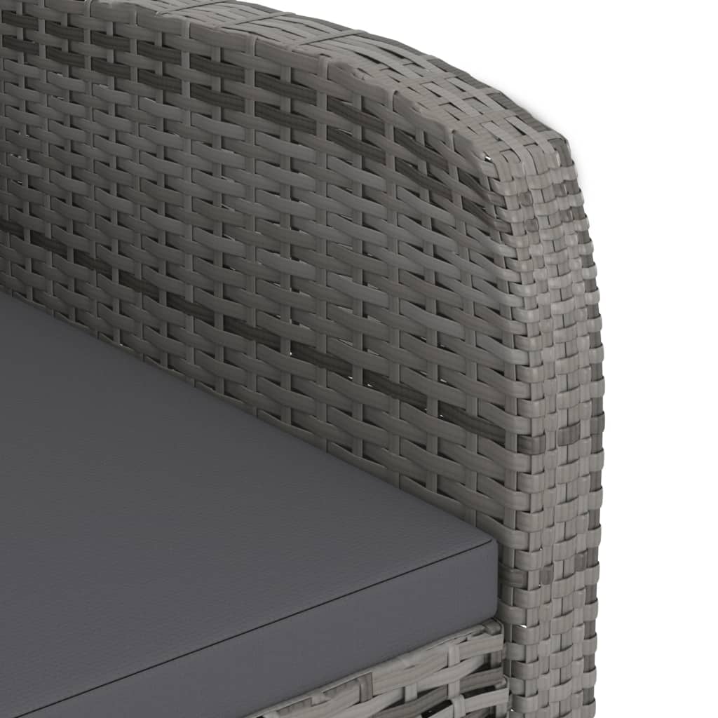 Mobilier à dîner jardin 9 pièces avec coussins résine tressée gris