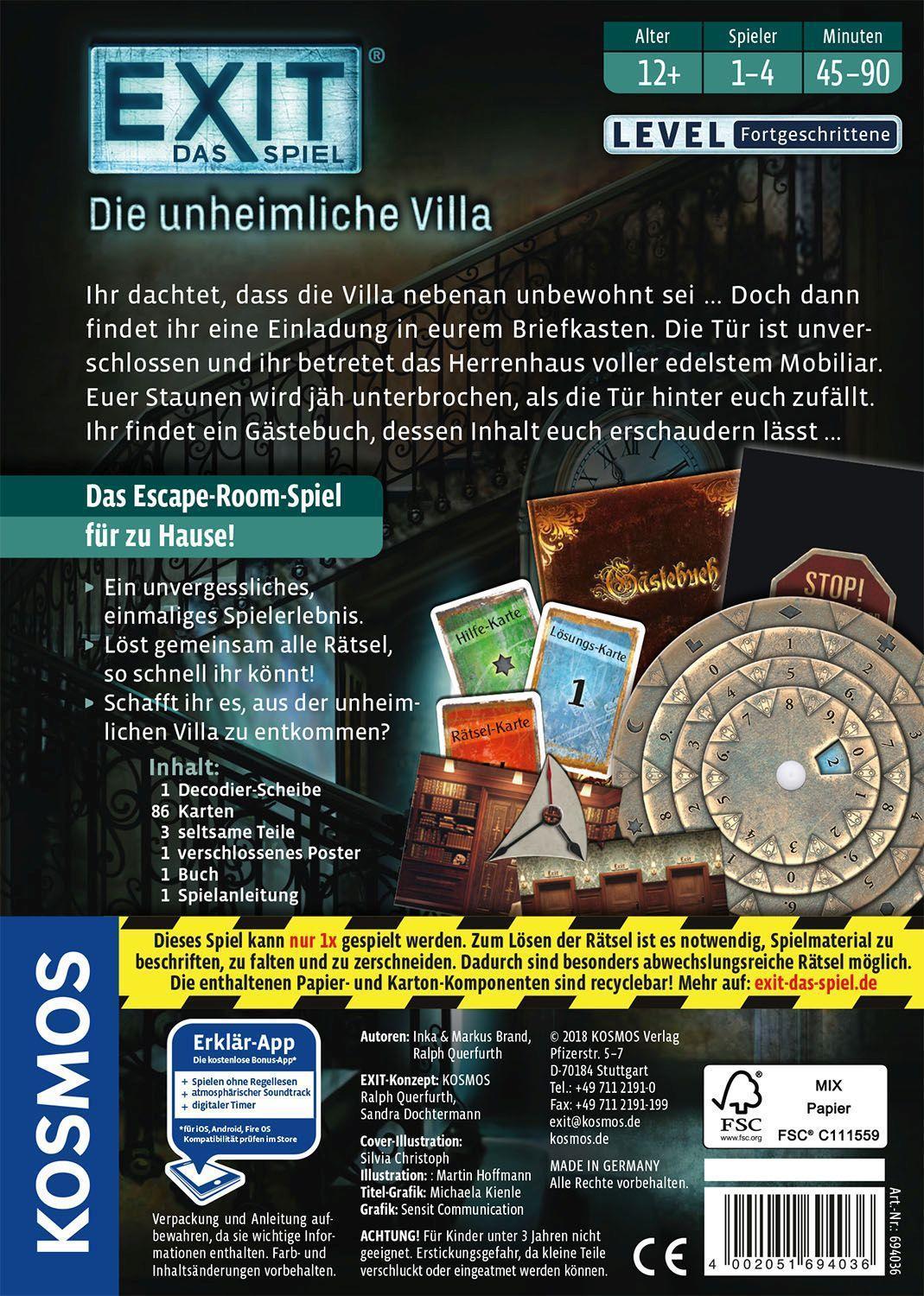 EXIT- Das Spiel, Die unheimliche Villa (Spiel)