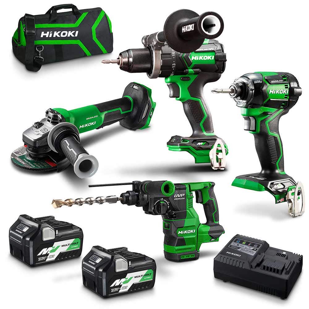 Kit combinado HiKOKI 36V Brushless de 4 peças, 2 x 2,5/5,0Ah KC36D4A3(HRZ)