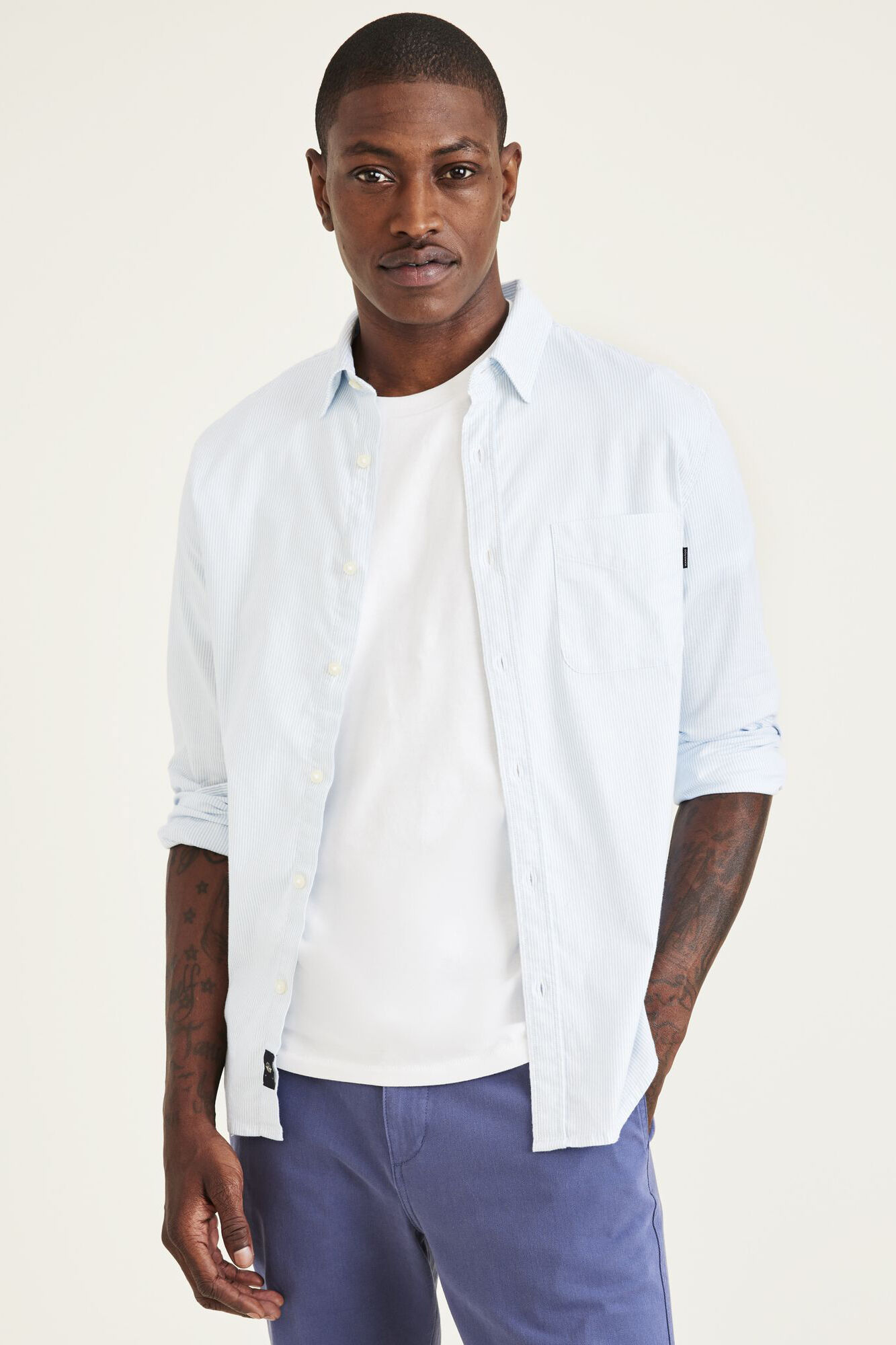 Camisa Icon Slim Fit com Botões - Azul