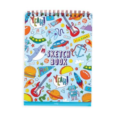 Blue Awesome Doodles Sketch Book