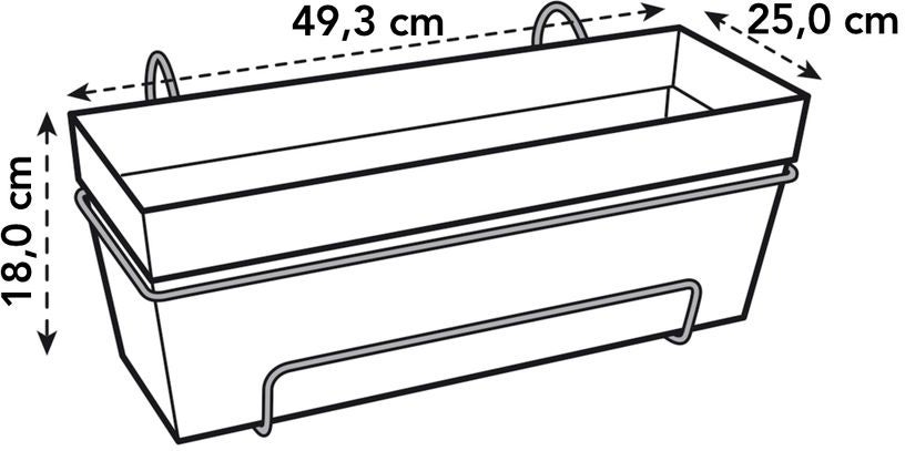 Elho balkonbak Loft Urban wit 49 x 26,5 x 20,5 cm