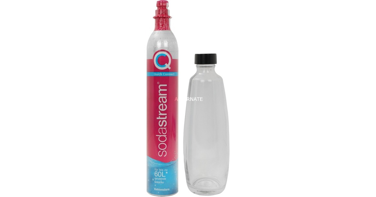 SodaStreamQuick Connect CO2-reservecilinder CQC + glazen fles bruiswatertoestel  (Pink)