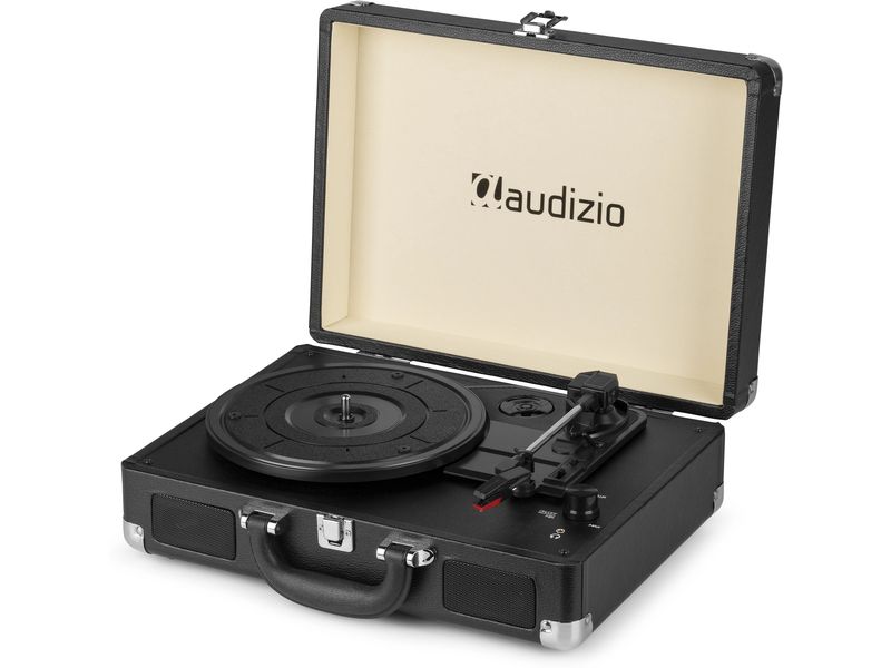 Audizio Plattenspieler RP114 Schwarz Stilvoller Plattenspieler im Kofferdesign