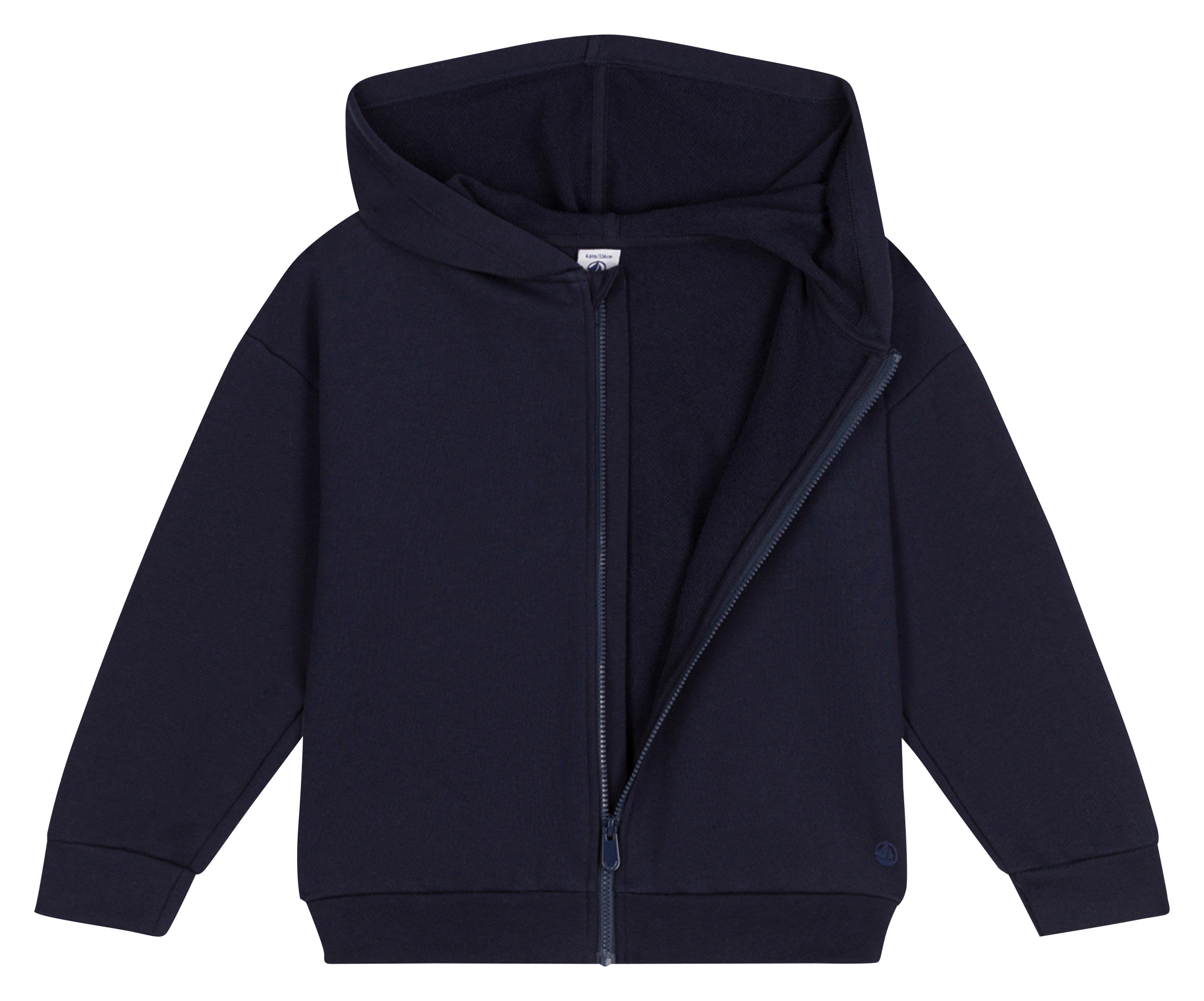 Sweat à capuche droit en coton | Bleu