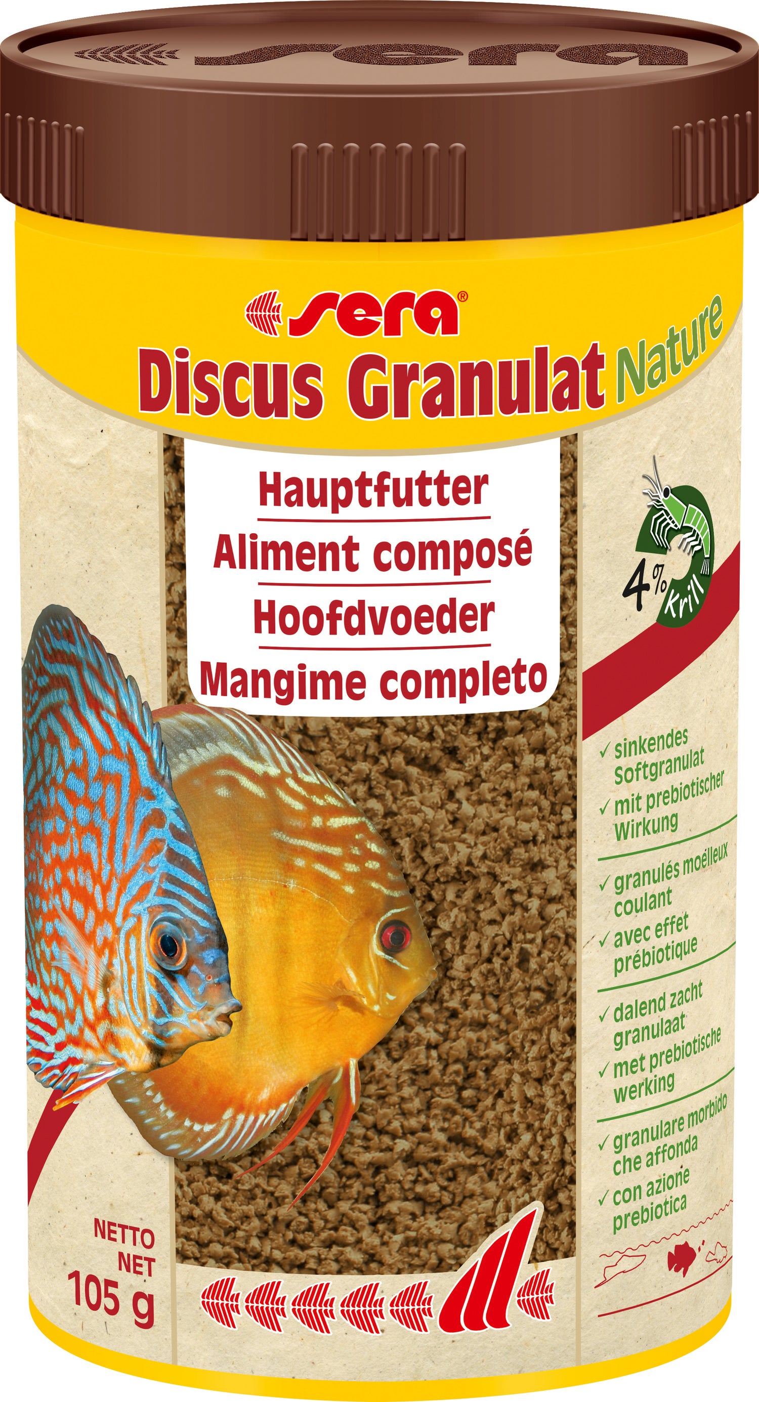 Sera visvoer Discus Granulat Nature 250 ml