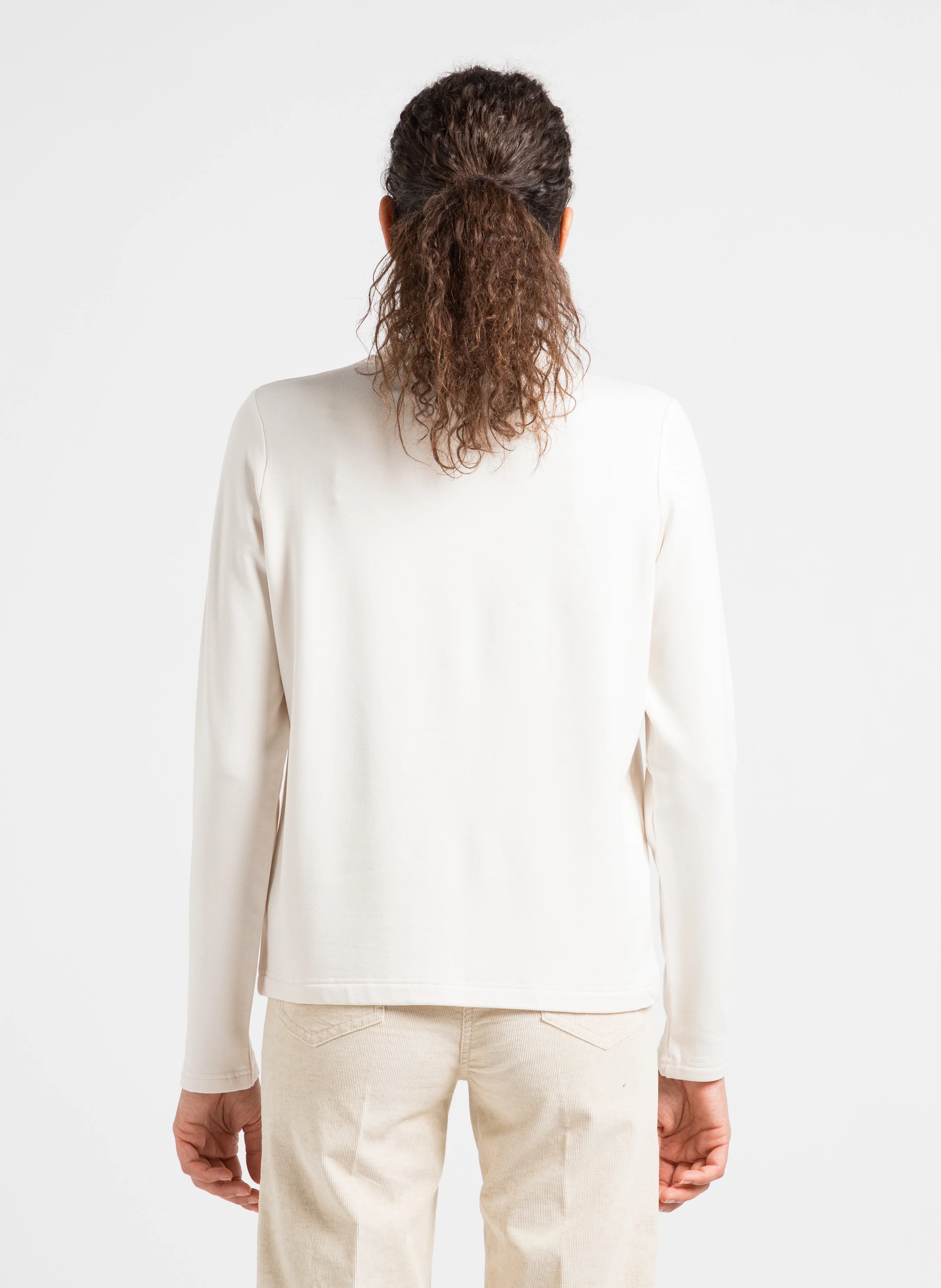 Tee-shirt col rond droit | Beige