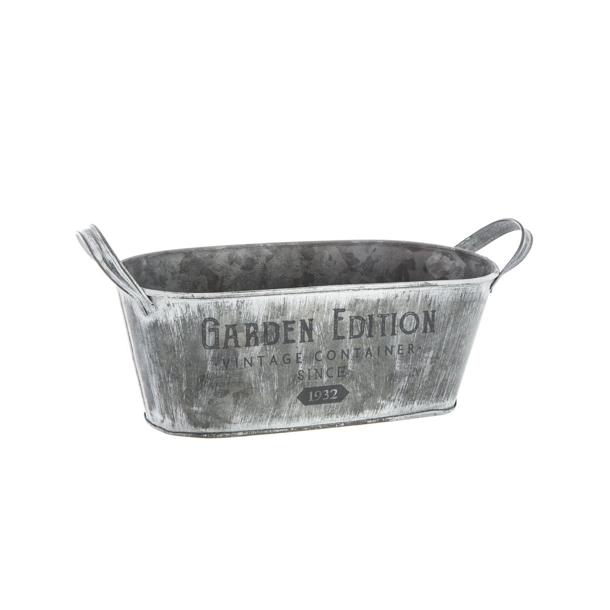 JARDINIERE METAL ZINC D.33X17.5X13.5CM