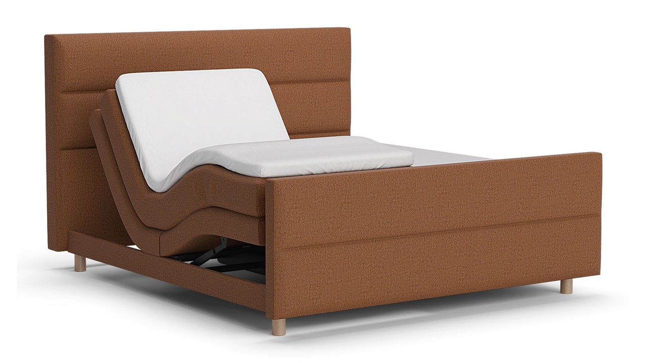 Elektrische boxspring Mica - Soft touch terracotta