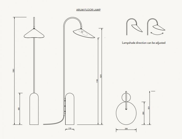 Ferm Living Arum vloerlamp zwart