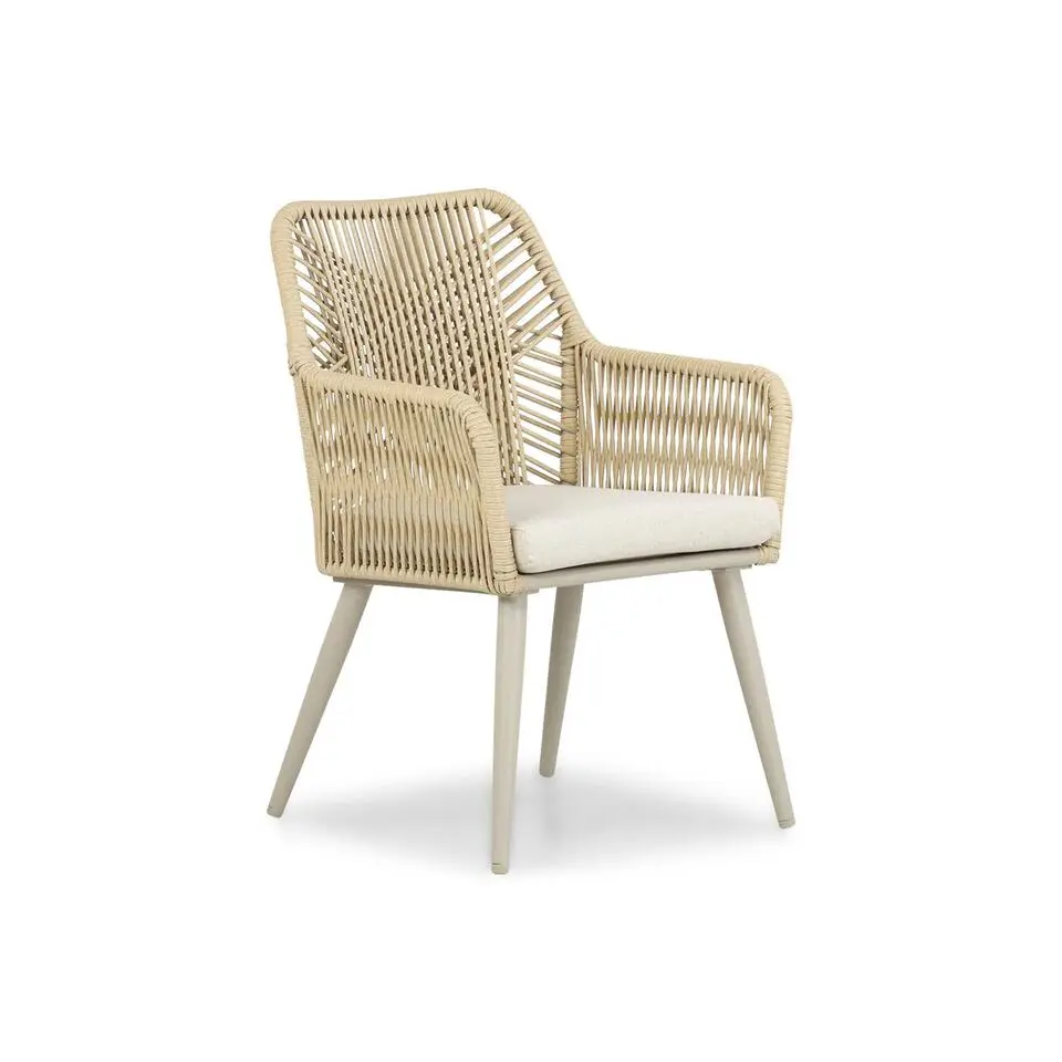 Tuinset 4 personen 180 cm Aluminium/rope Taupe Coco Vedra/Vienna