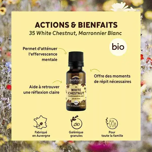 Biofloral 35 Grânulos de Castanha Branca Orgânicos - Floral de Bach 19,5g