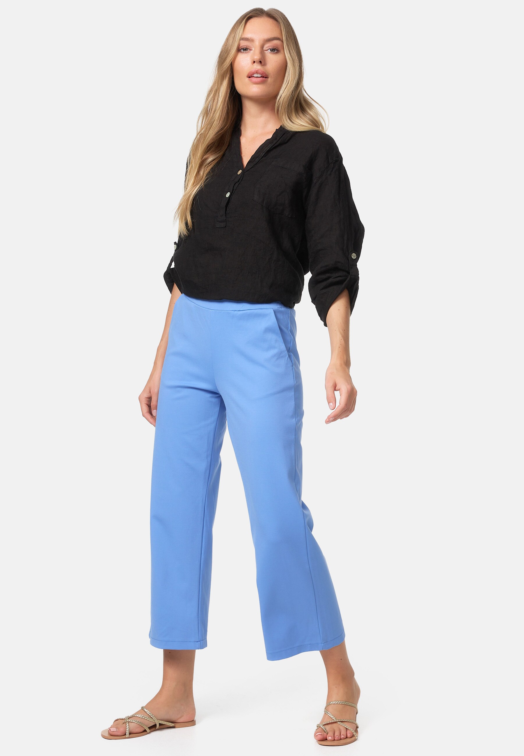 PM SELECTED Damen Legere Freizeithose in 7/8 Länge mit Taschen in Einheitsgröße PM43