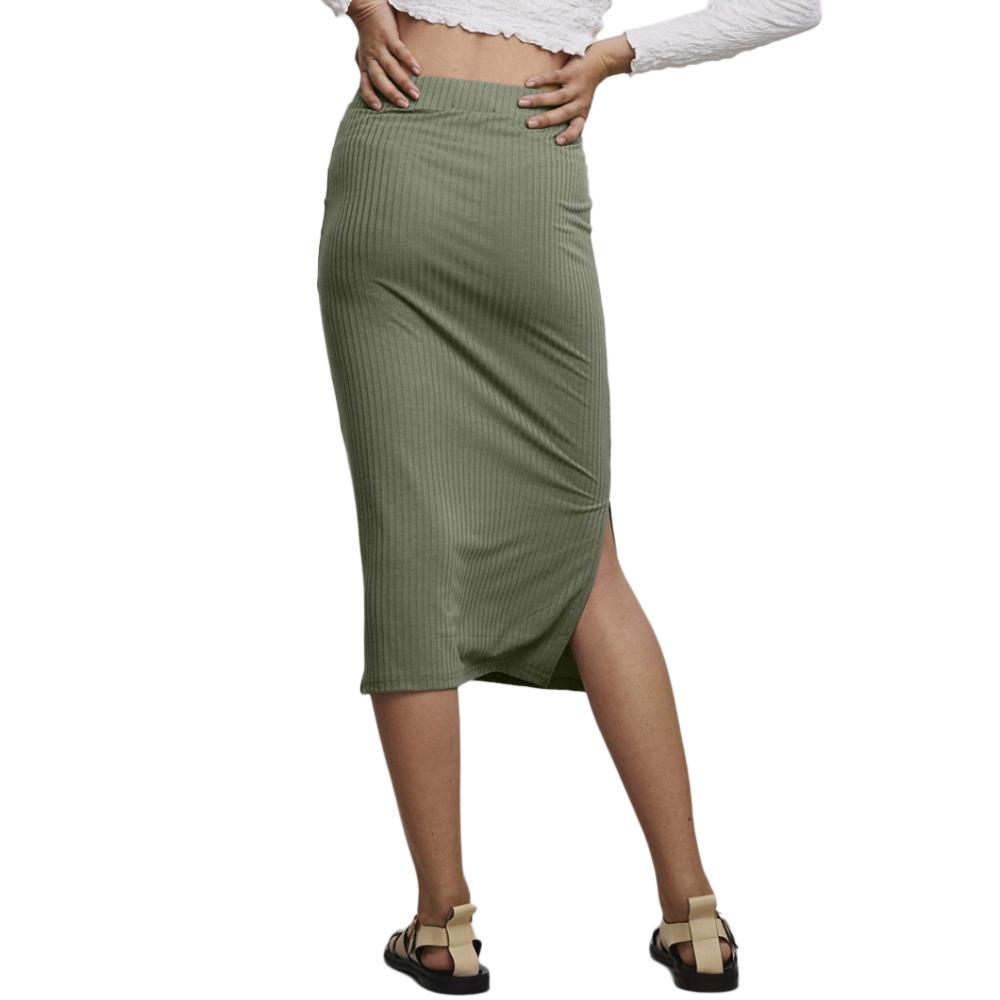 Pieces Jupe Midi Kaki Femme Pieces Kylie