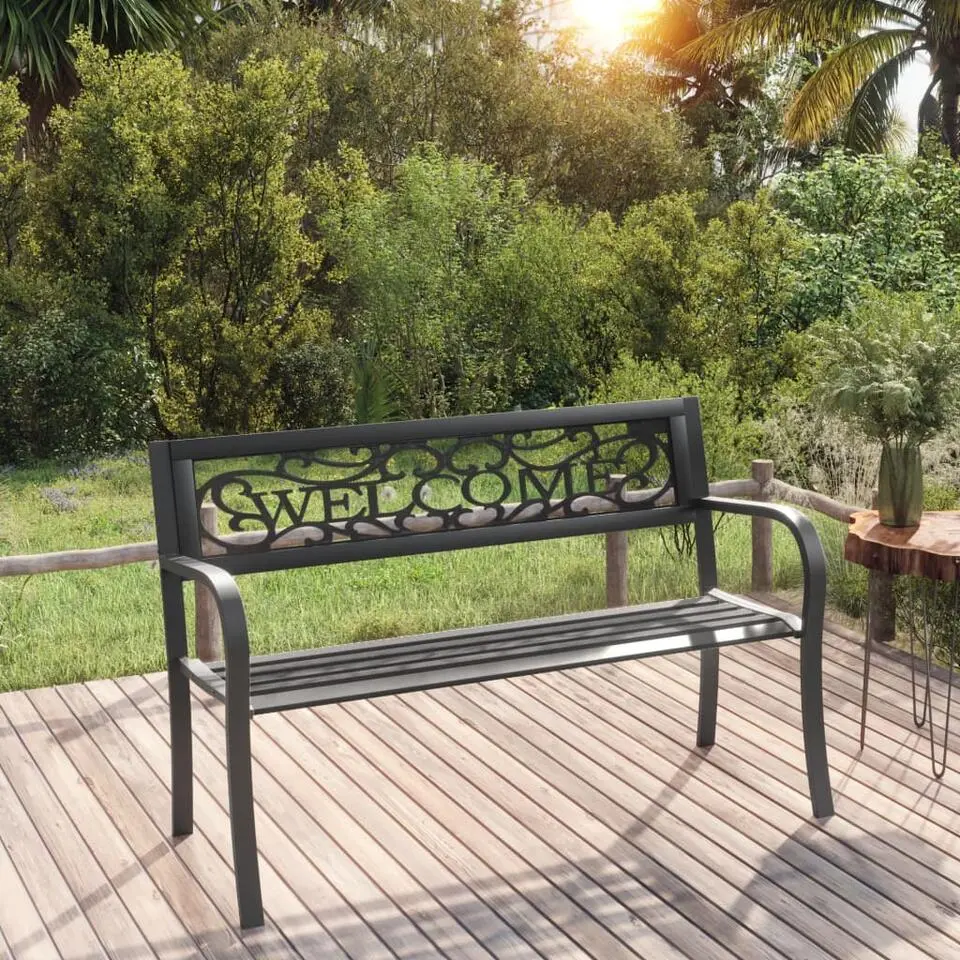 vidaXL - Tuinbank - Zwart - Staal - 125 cm