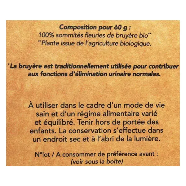 Chá de ervas orgânico de urze Nat & Form 60g