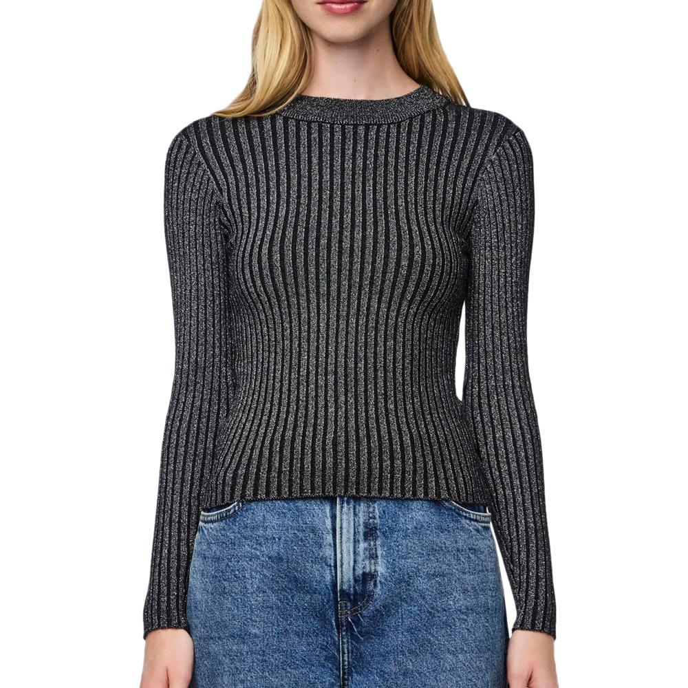 Pieces Pull Noir Brillant Femme Pieces Crista