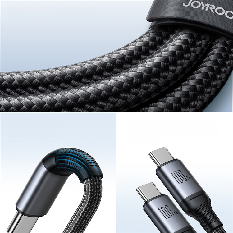(1.5m) 100W 2in1 USB C auf 2x USB C Ladekabel Nylon Datenkabel - Schwarz