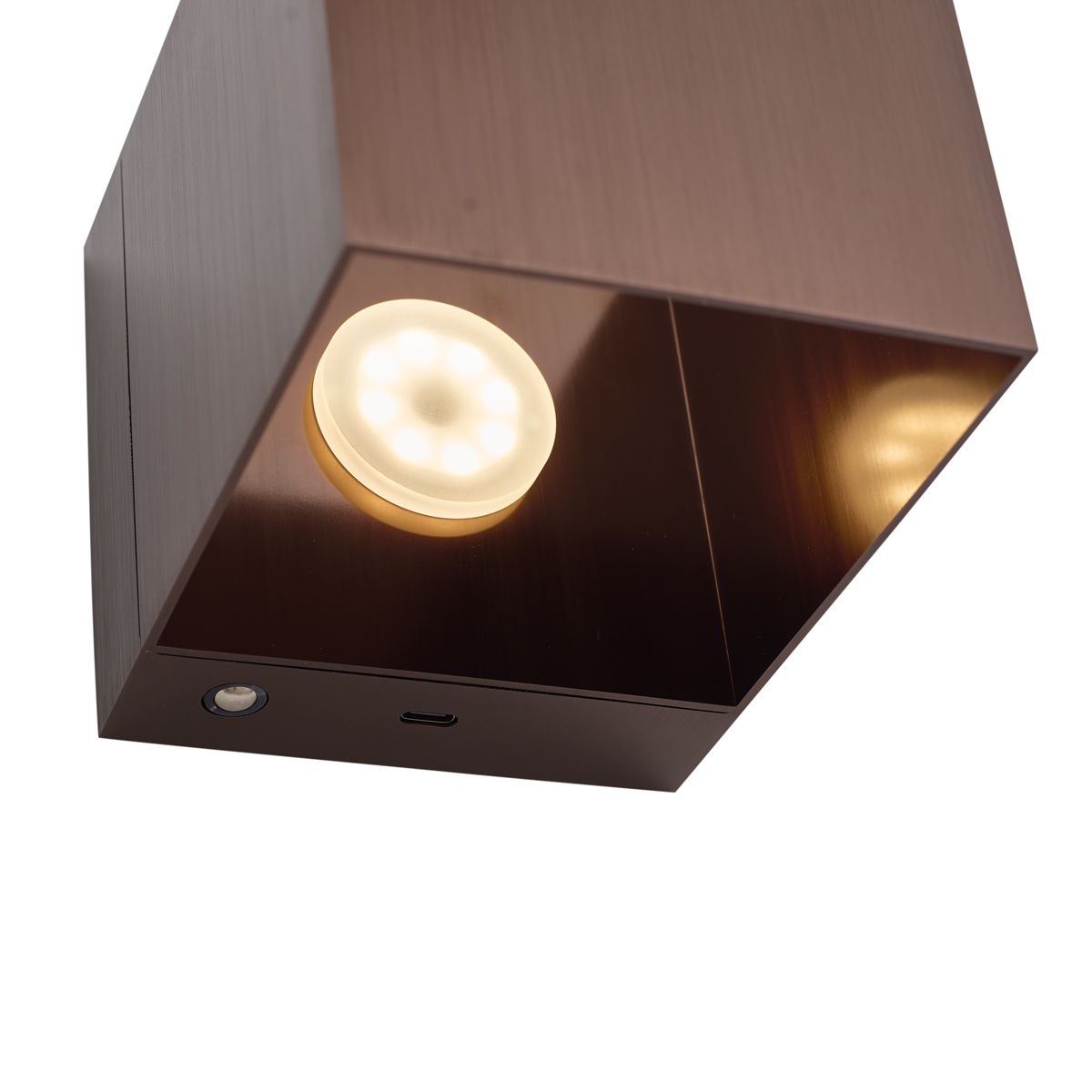 Moderne wandlamp donkerbrons incl. LED en touch dimmer oplaadbaar - Joris