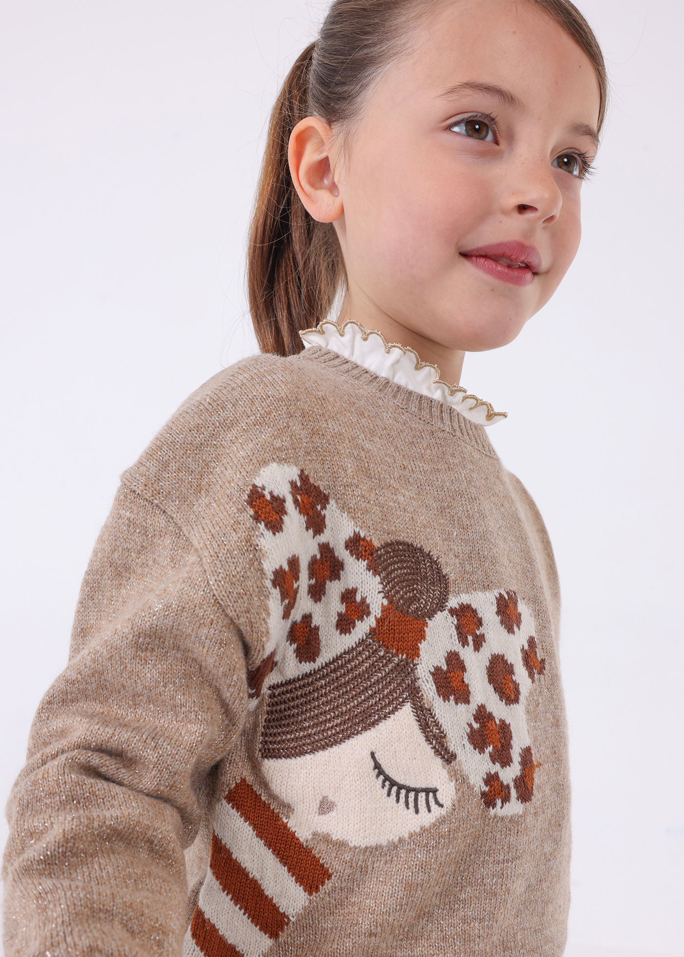 Camisa Intarsia para meninas