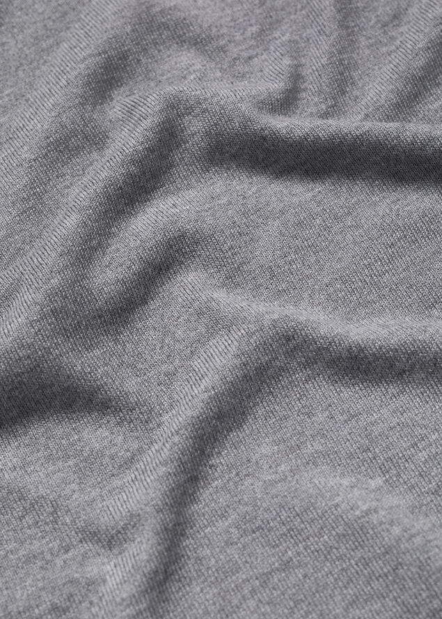 MANGO Fine-knit round-neck sweater Lt pastel grey