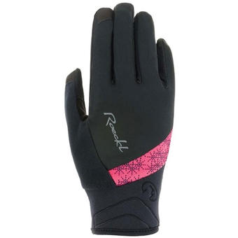 Roeckl Waldau Fahrradhandschuhe Lang Black / Coral Damen