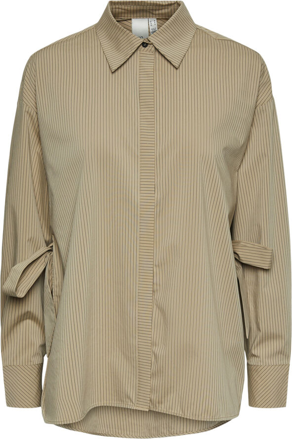 YAS YASLULA LS STRIPE SHIRT S. Safari/black stripes