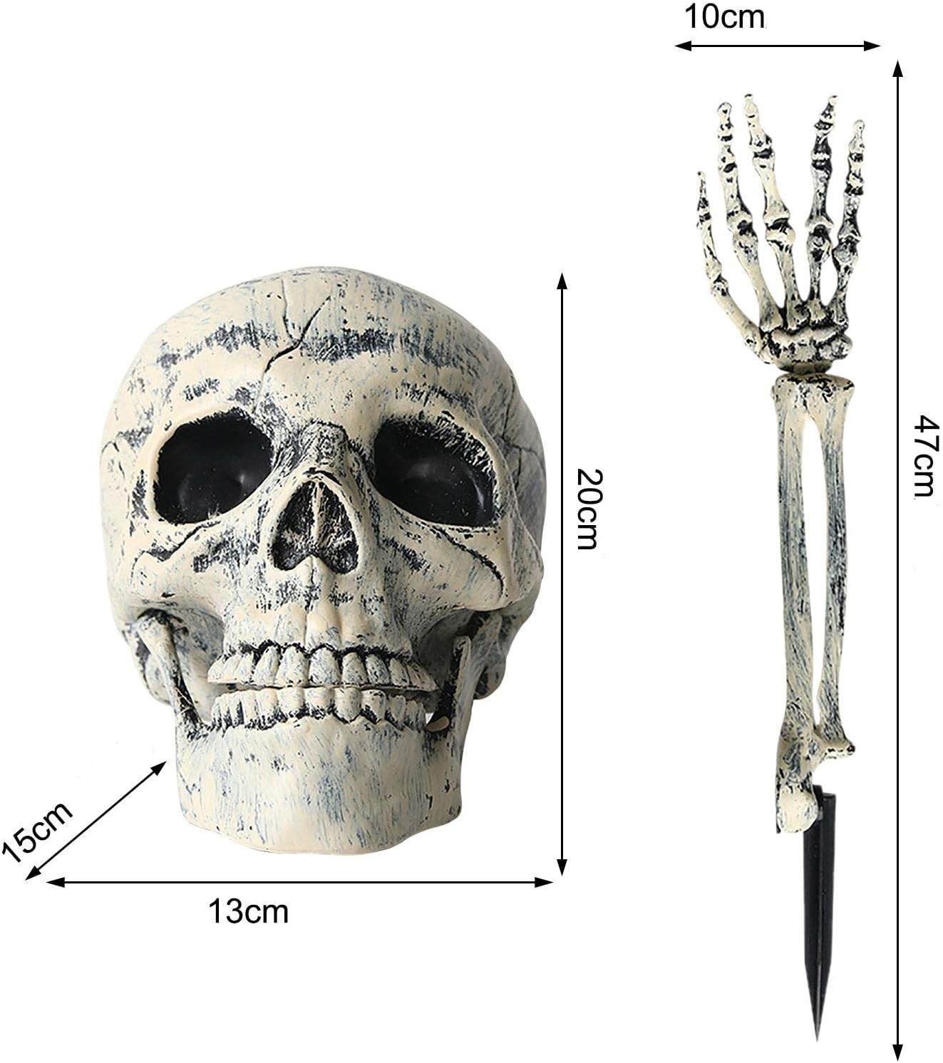 (3-tlg. Set) Halloween Garten Dekoration Grusel Party Skelett Rasen Accessoire