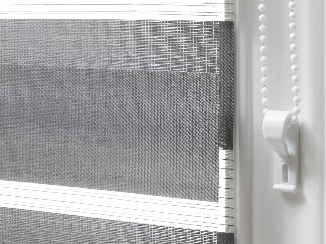 Store enrouleur jour/nuit en polyester - 90 x 180 cm - Gris - BARILI