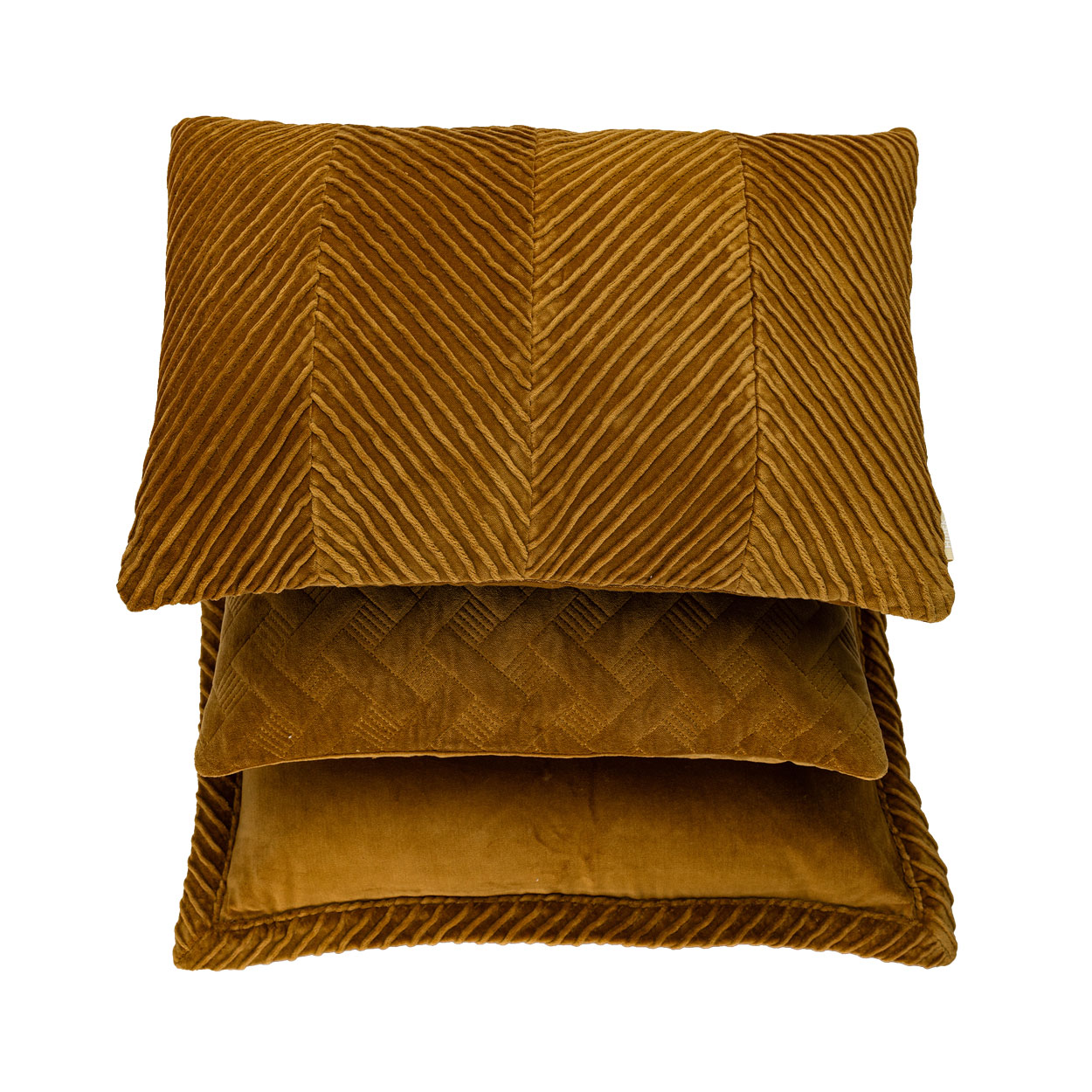 Kussen velours Grids gold