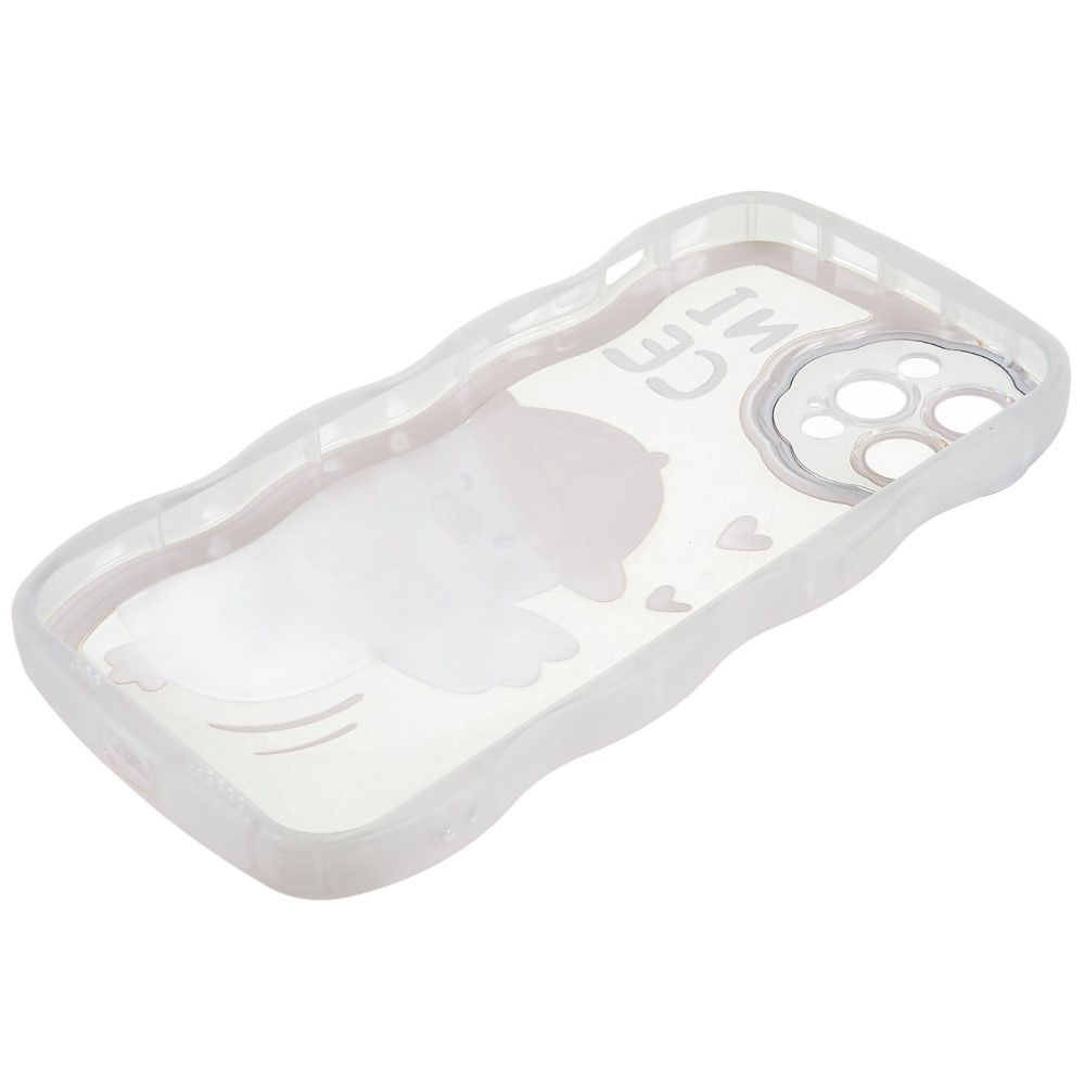 iPhone 12 Pro Gummi Hülle Air Cushion Fallschutz Kinder Design - Nice (Rosa / Weiss)