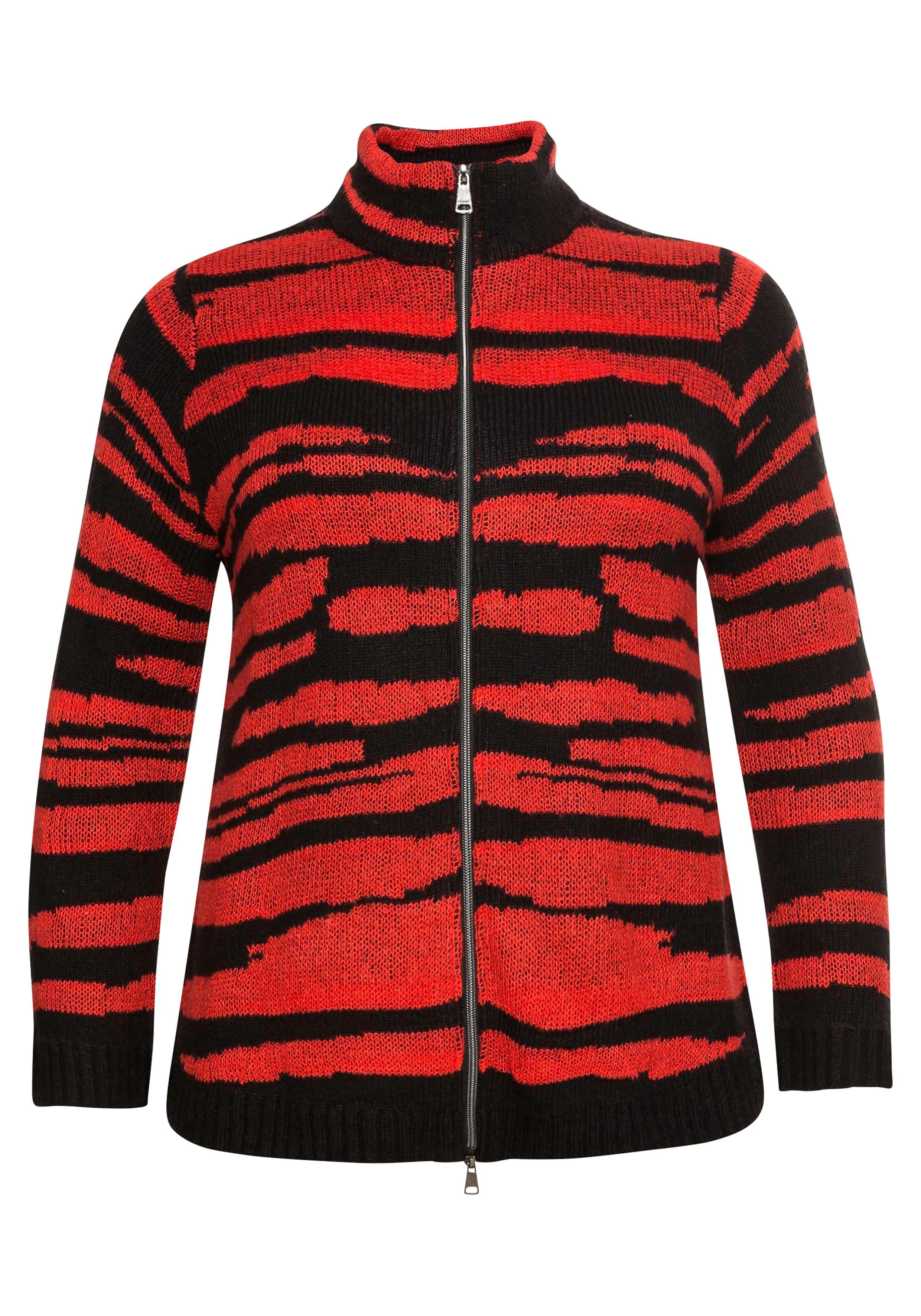 Strickjacke mit Jacquardmuster in Animal-Optik