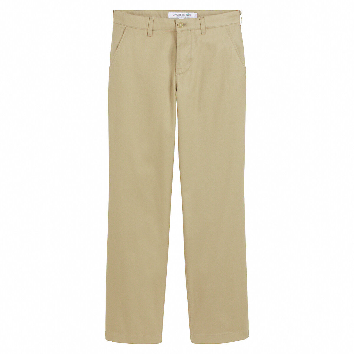 LACOSTE<br>Calças chino de corte reto em sarja