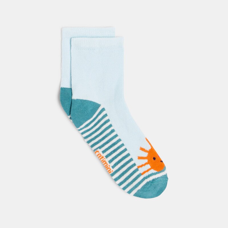 Chaussettes bébé garçon bleues à motifs soleil. Catimini Bleu