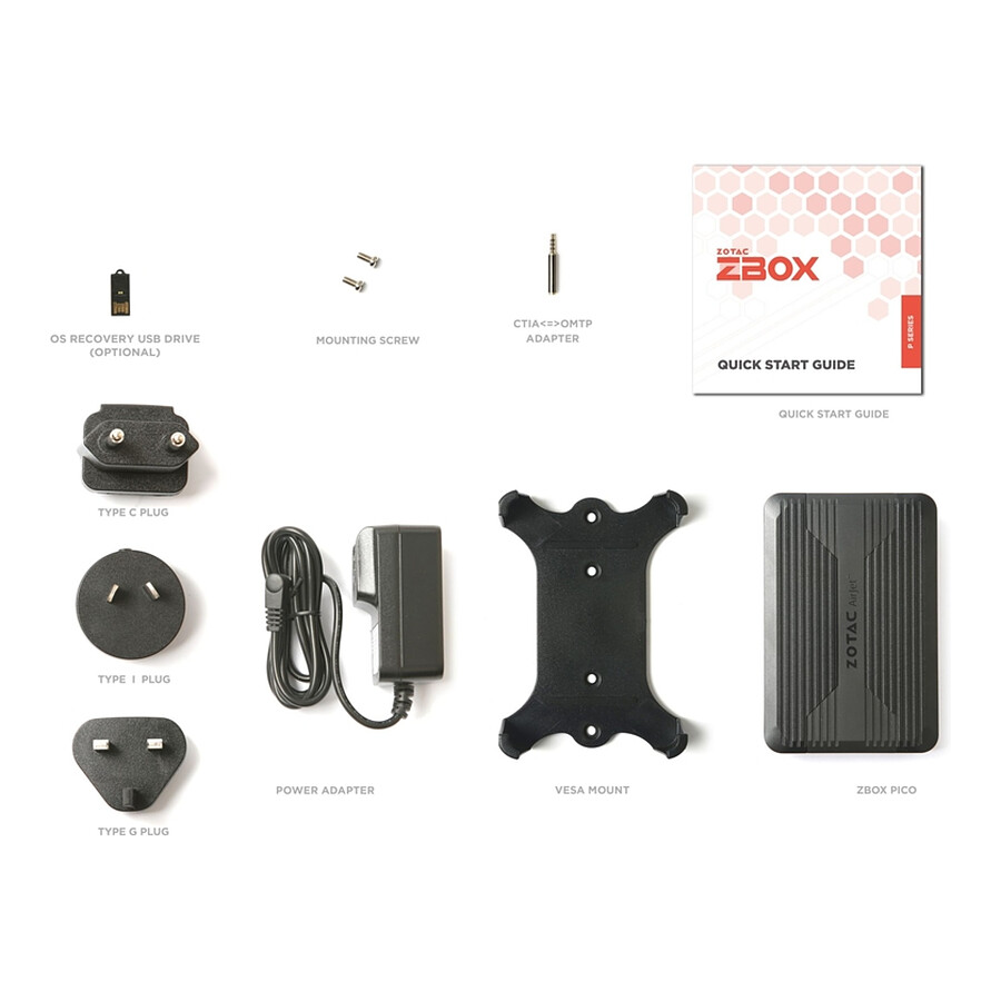 ZOTAC ZBOX pico PI430AJ-W5B avec AirJet - Windows 11