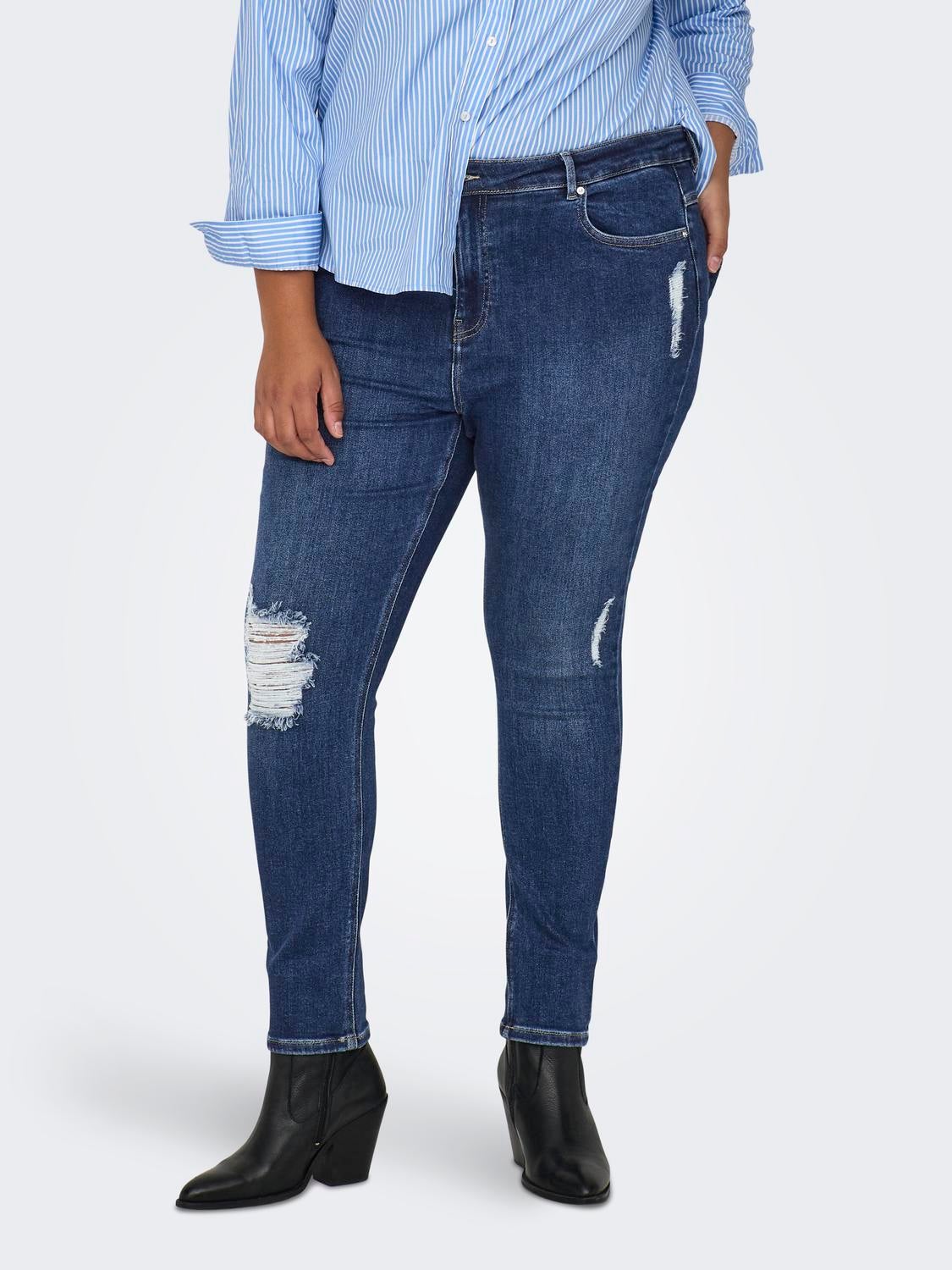 CARMILA Hohe Taille Skinny Fit Jeans Medium Blue Denim
