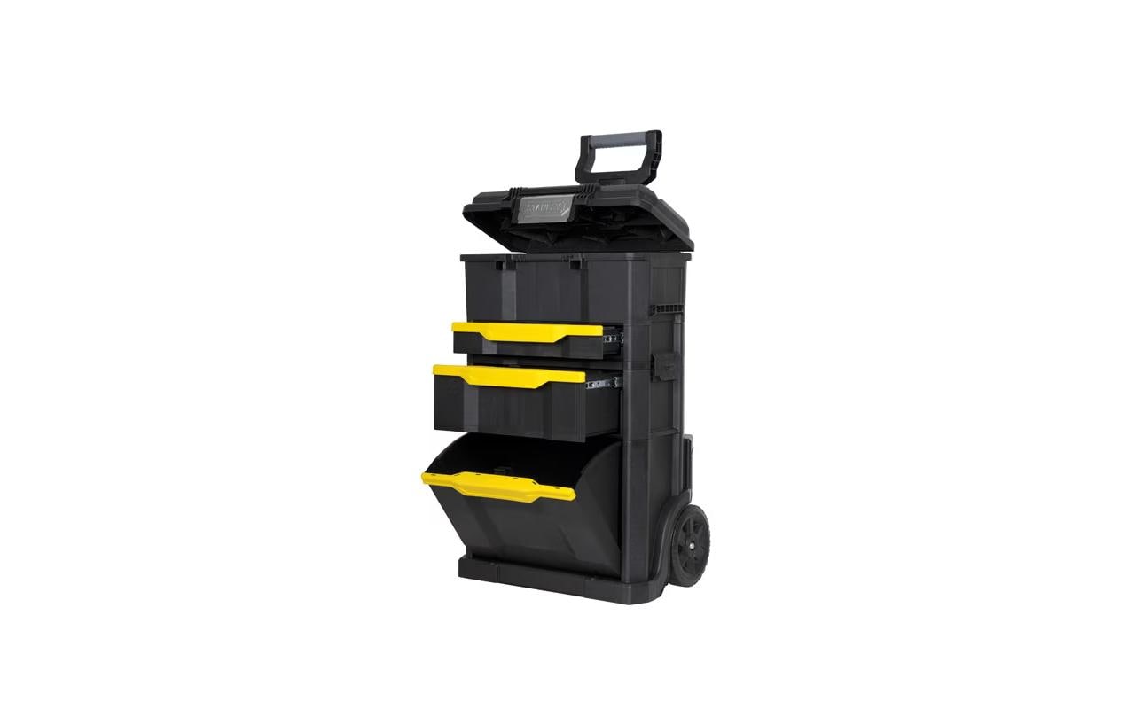 Werkzeugbox 2-in-1 mit Rollen<br>Modular aufgebaute Rollende Werkstatt aus robustem Kunststoff