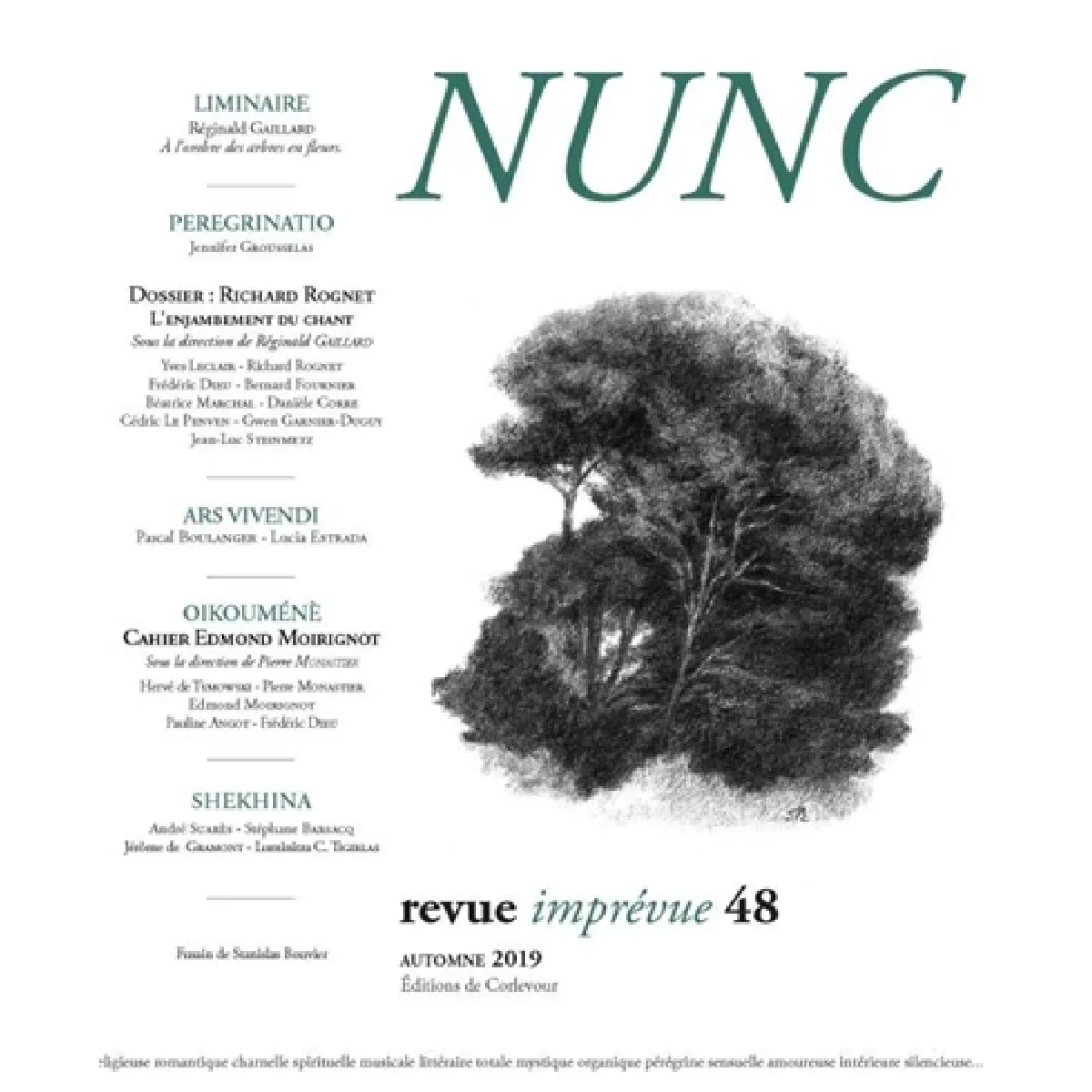 Nunc, n° 48. Richard Rognet : l'enjambement du chant · Occasion