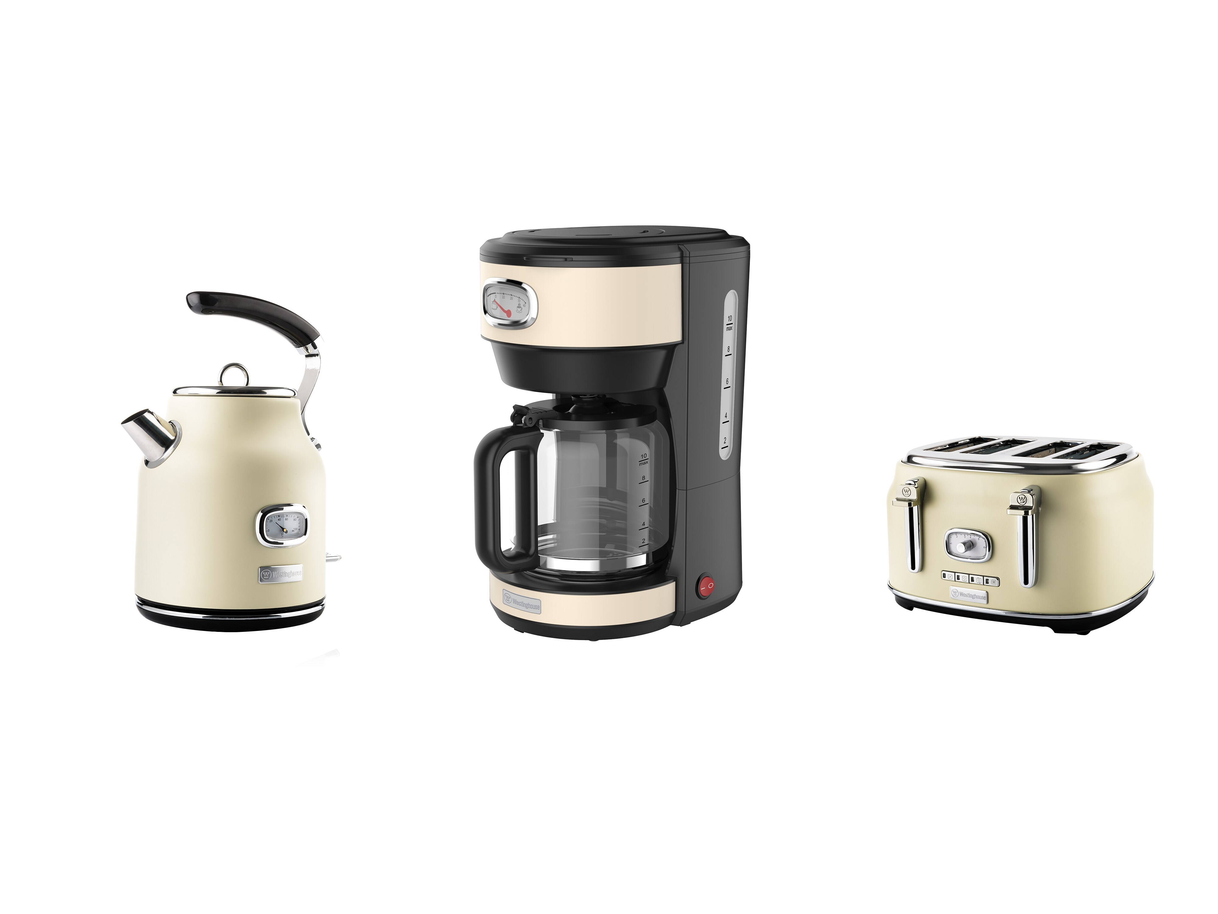Westinghouse Retro Frühstücksset Toaster, Wasserkocher, Kaffeemaschine