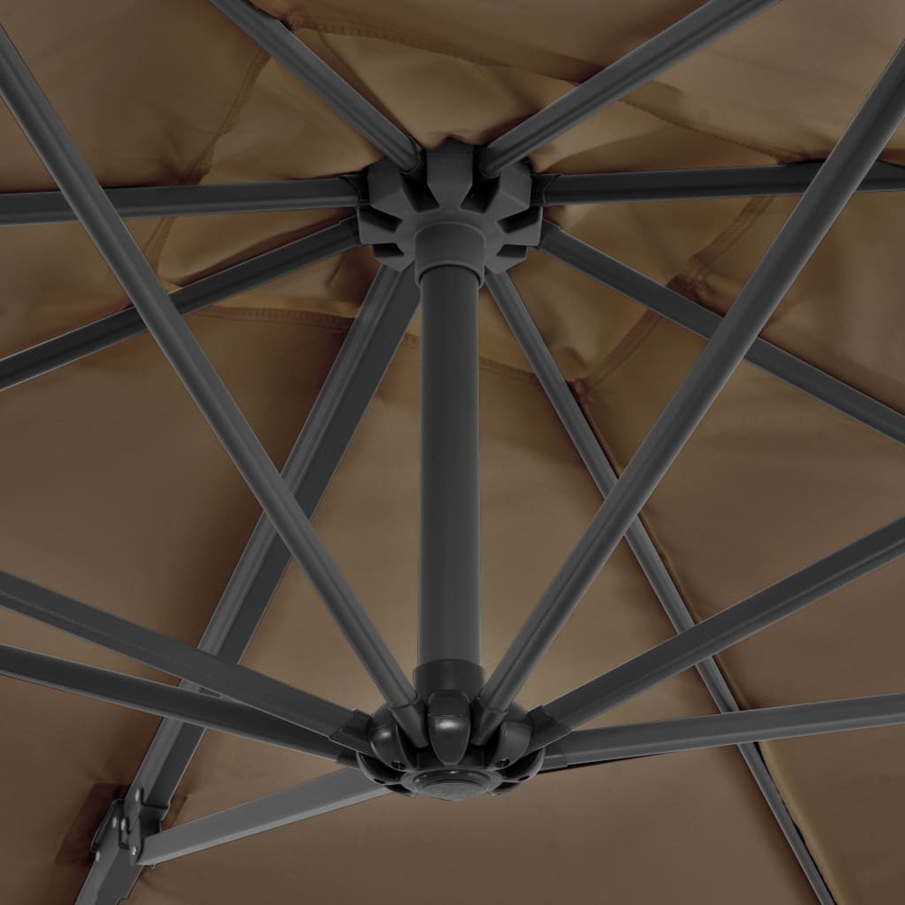 Parasol d'extérieur avec base portable 2,5 x 2,5 cm taupe
