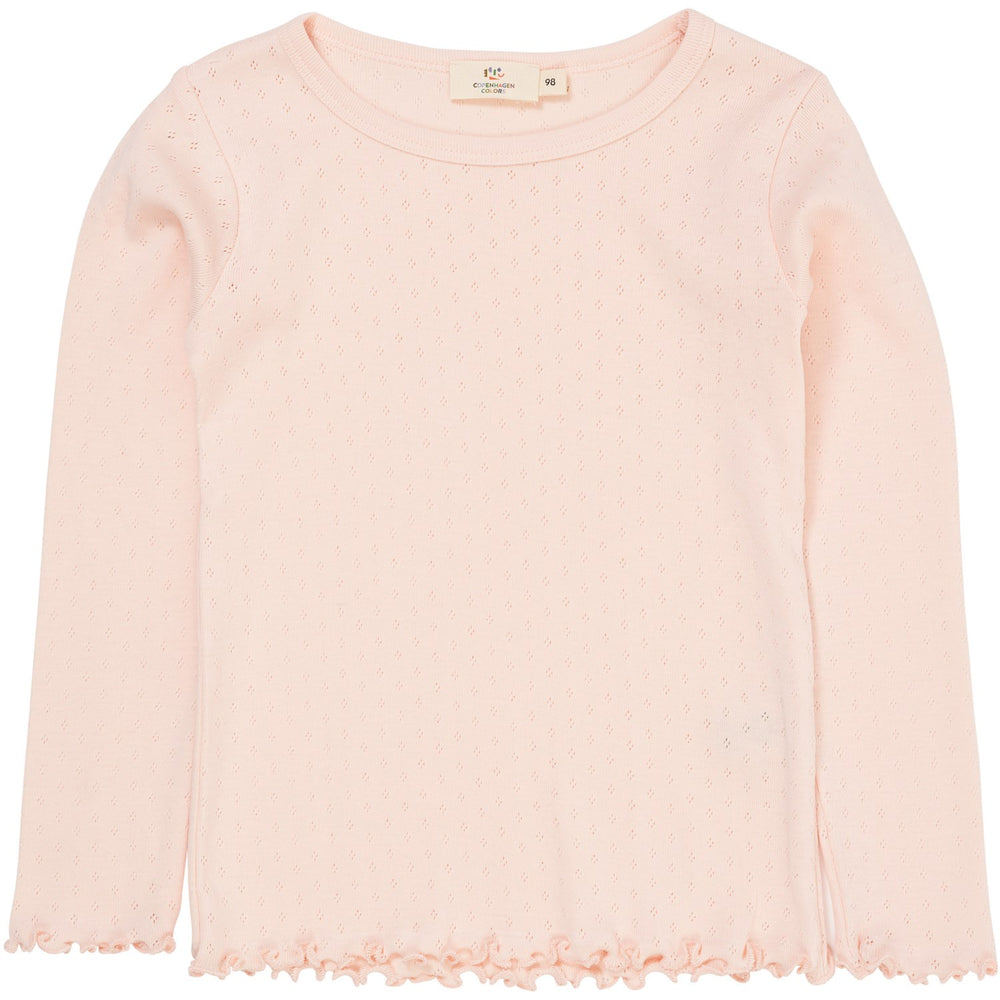 Køb COPENHAGEN COLORS Dusty Rose Summer Pointelle Ls Bluse