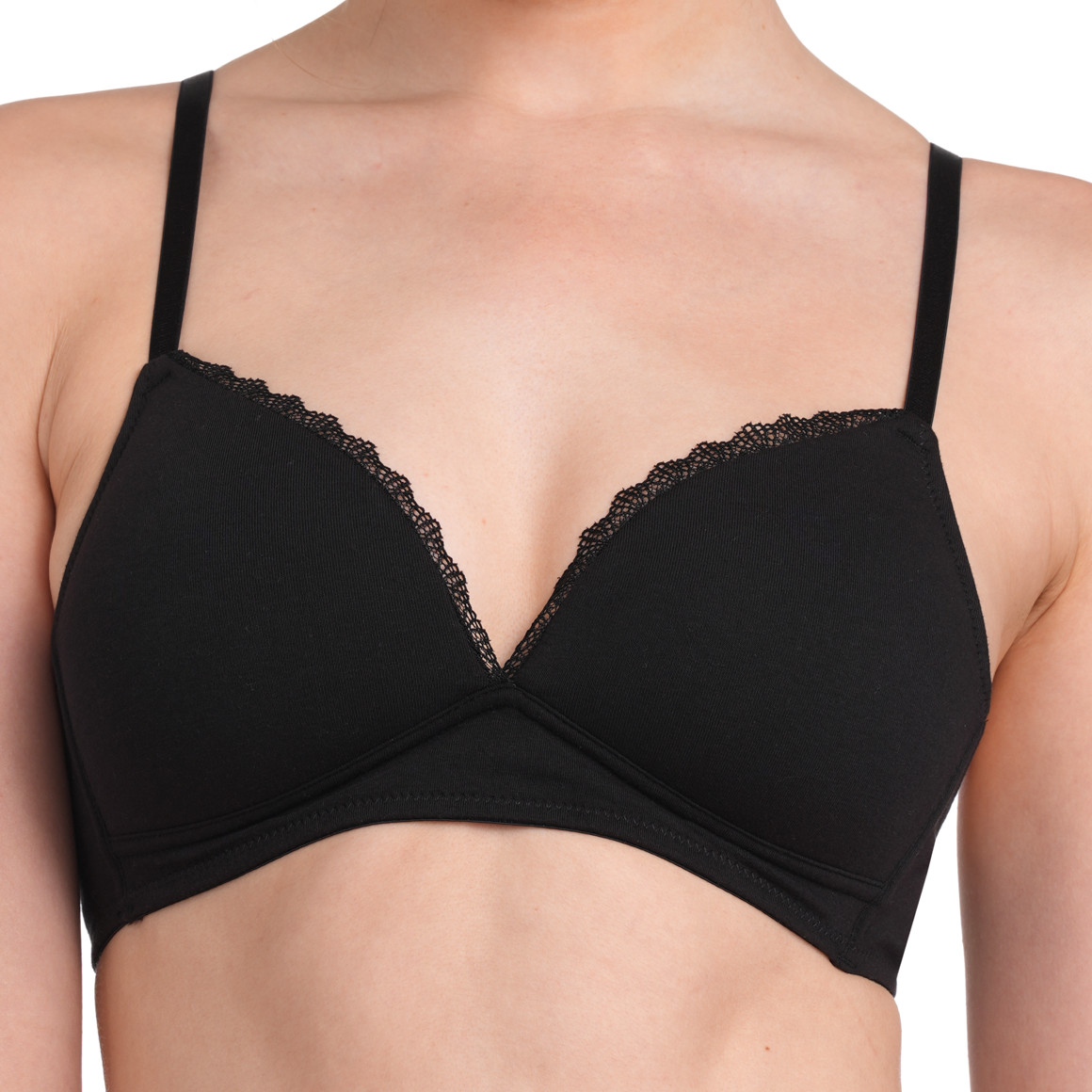 Gina Benotti 2 Damen Soft-BHs mit Spitze schwarz / nude
